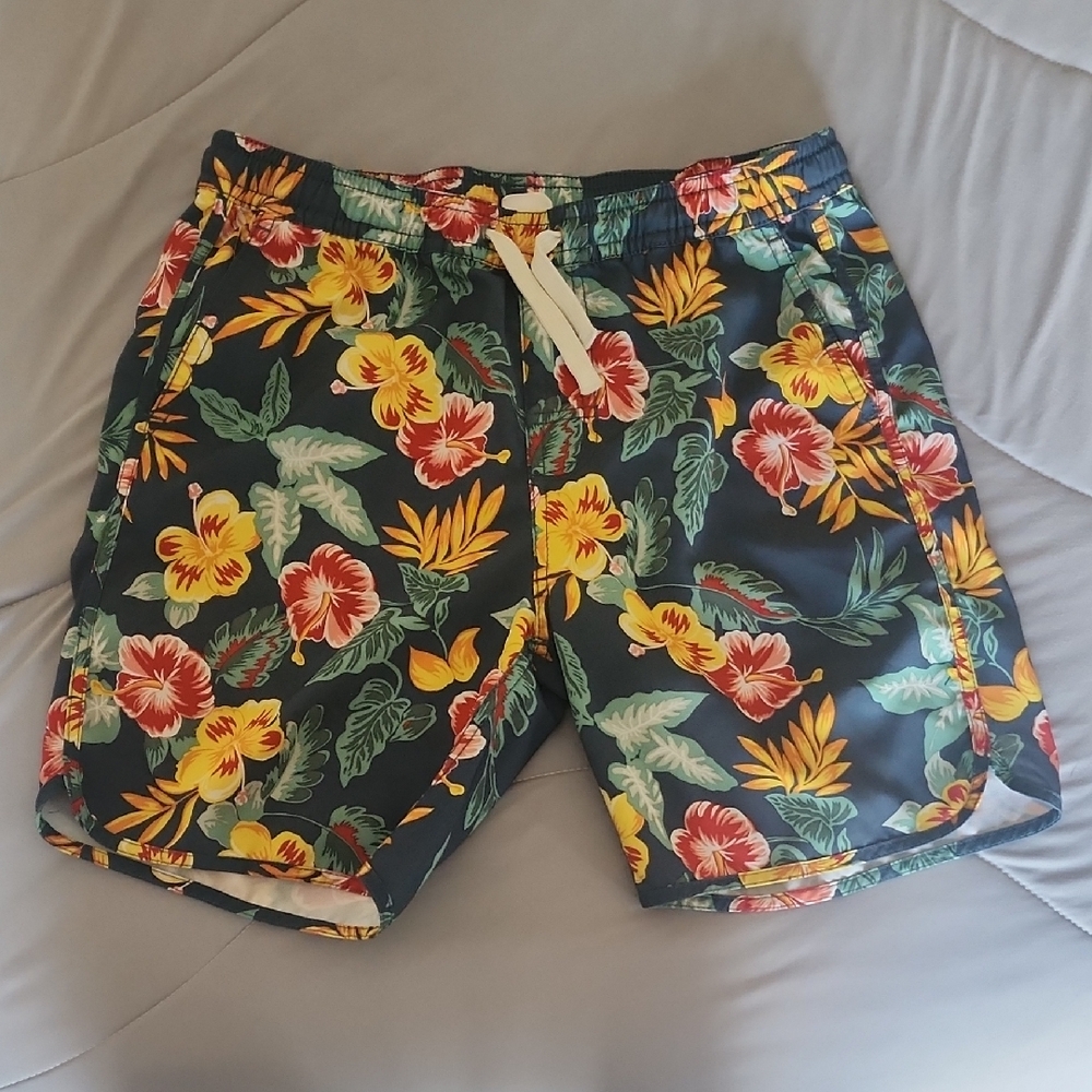 Fair Harbor Red and Yellow Board Shorts Vibrant Swimwear